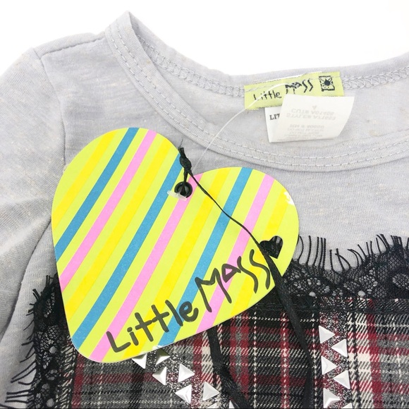 NEW LITTLE MASS Unisex Gray Flag Rock Tee-Size 4 - Picture 3 of 7